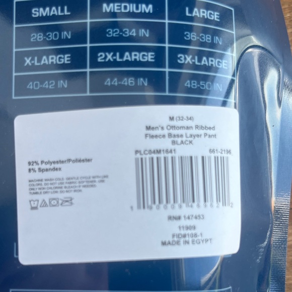 RW Rugged Wear Ribbed Fleece Base Layer Pant - Picture 11 of 11